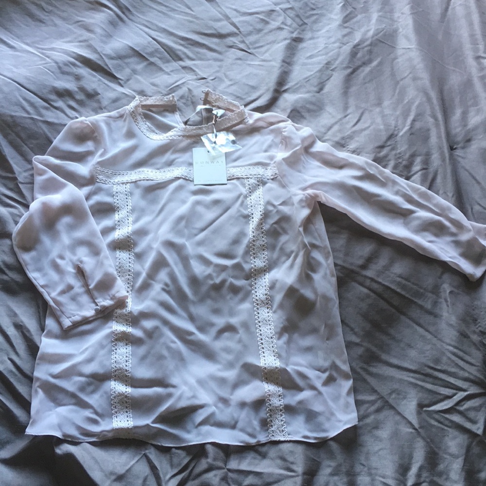 NWT Lauren Conrad Sheer 3/4 Sleeve Blouse